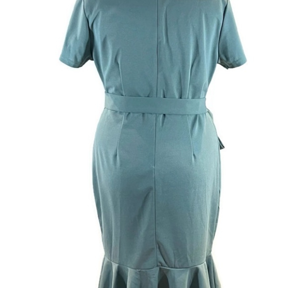 Shein Curve Sage Green Ruffled Dress - Picture 7 of 9